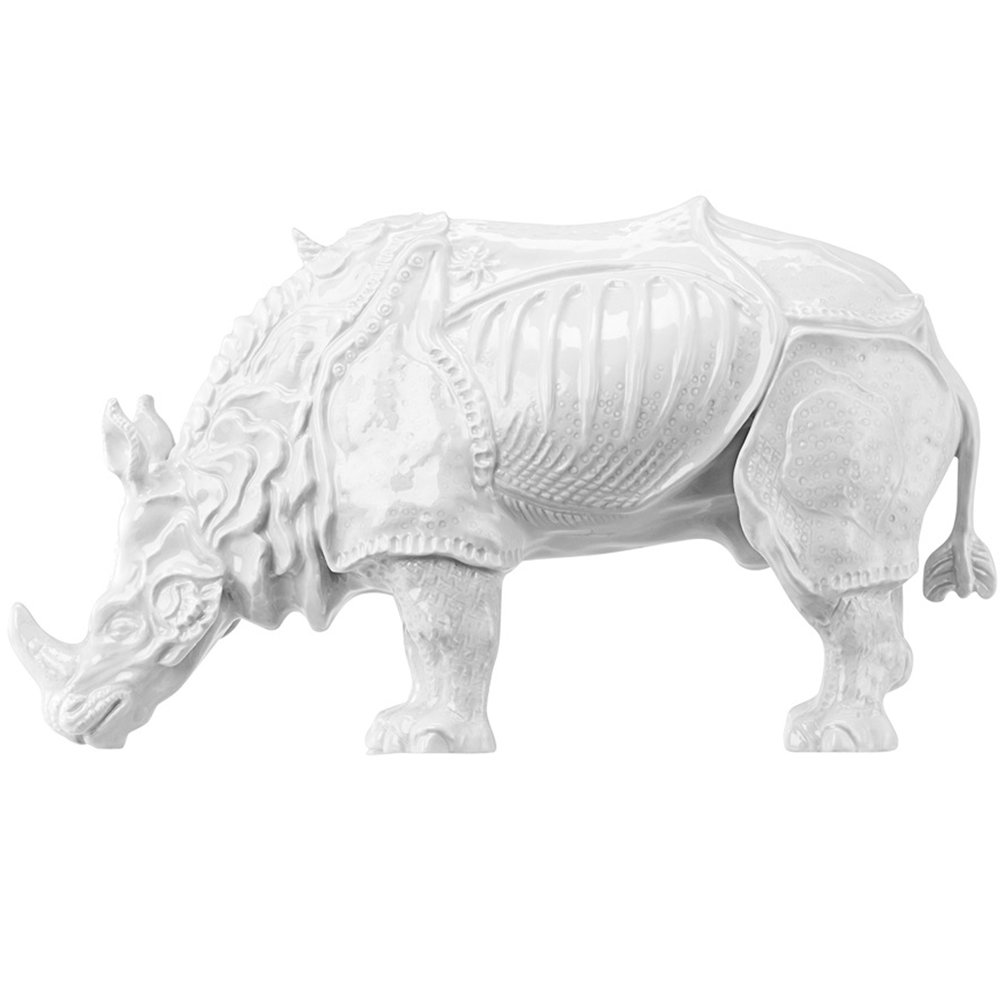 Porcelain figure Rhinocerus ✥ porcelain, white